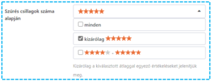 kizárólag az öt csillagos értékelések megjelenítése
